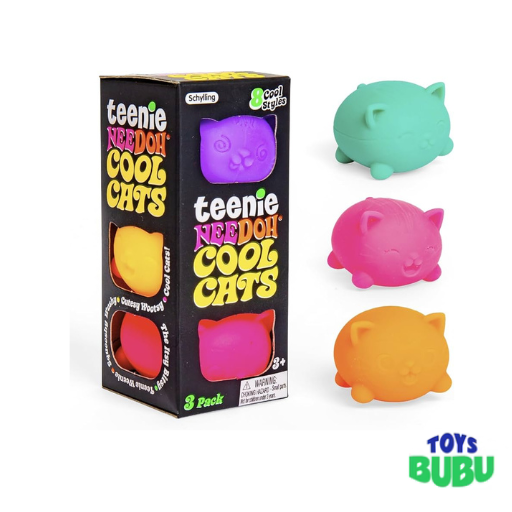 Needoh Teenie Cool Cat Groovy Soft Doh Filled Stretch Ball